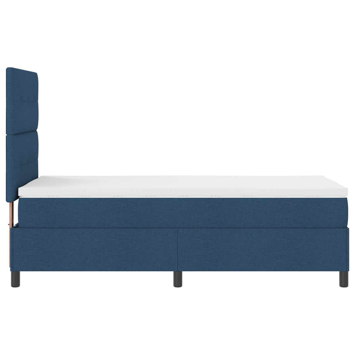 Boxspring Bed met Matras Blauw Eenpersoons Stof