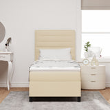 Boxspringbed met Matras Crème Eenpersoons Stof