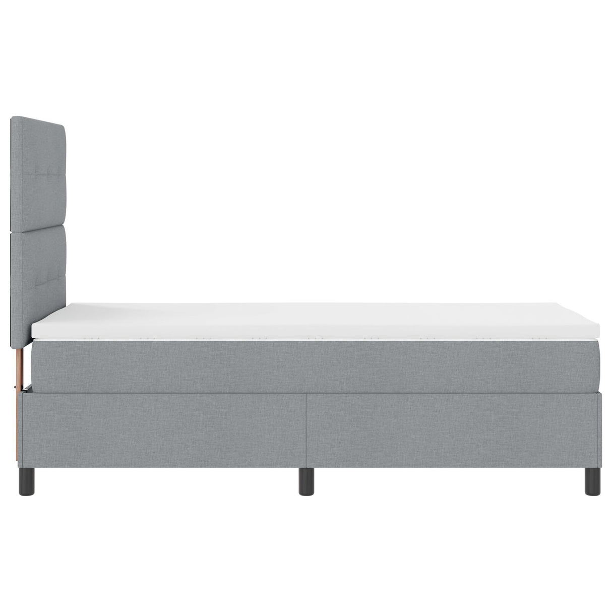 Boxspring Bed met Matras Lichtgrijs Eenpersoons Stof