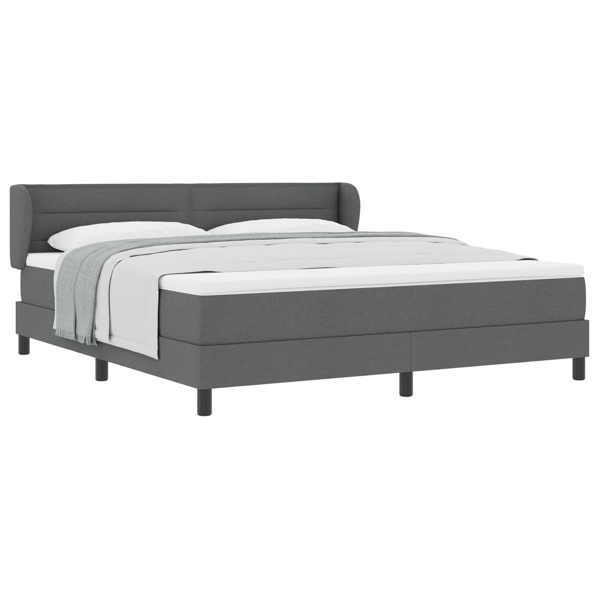 Boxspringbed met Matras Donkergrijs 180x200 cm Stof
