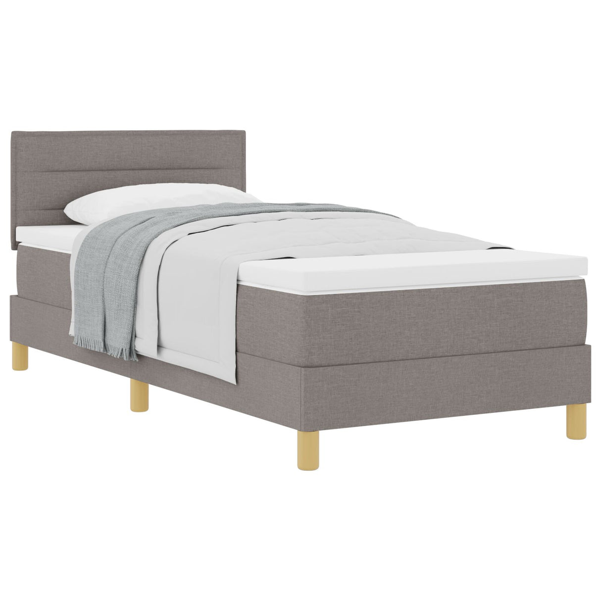 Boxspring Bed met Matras Taupe 80x200 cm Stof