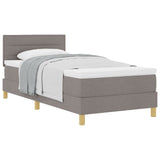 Boxspring Bed met Matras Taupe 80x200 cm Stof
