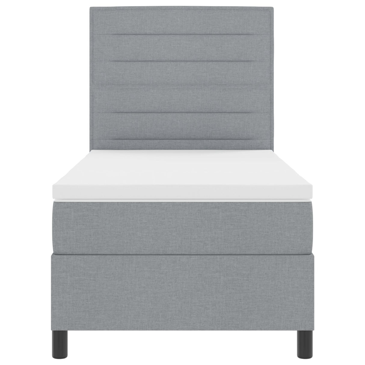 Boxspringbed met Matras Lichtgrijs 80x200 cm Stof
