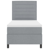 Boxspringbed met Matras Lichtgrijs 80x200 cm Stof
