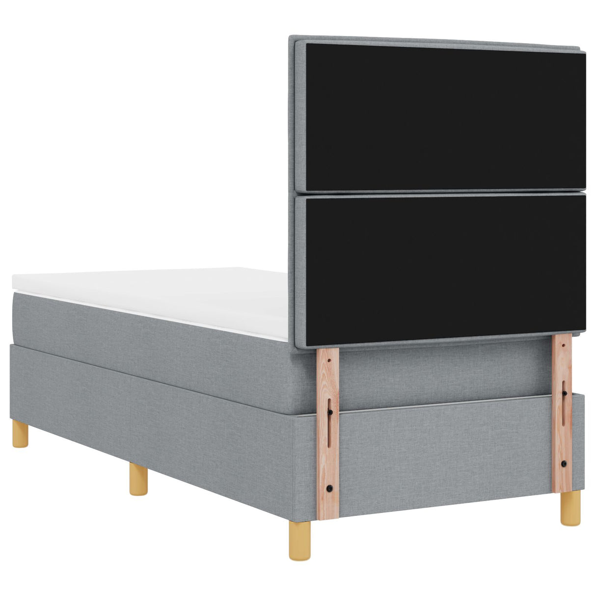 Boxspring Bed met Matras & LED Licht Grijs 90x190 cm Stof