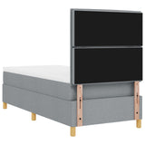 Boxspring Bed met Matras & LED Licht Grijs 90x190 cm Stof