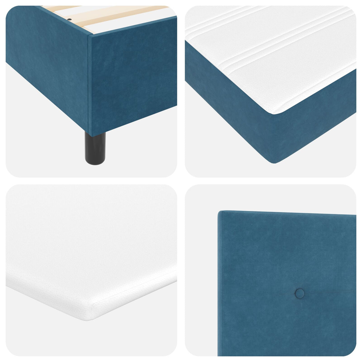 Boxspring Bed met Matras Donkerblauw 80x200 cm Fluweel