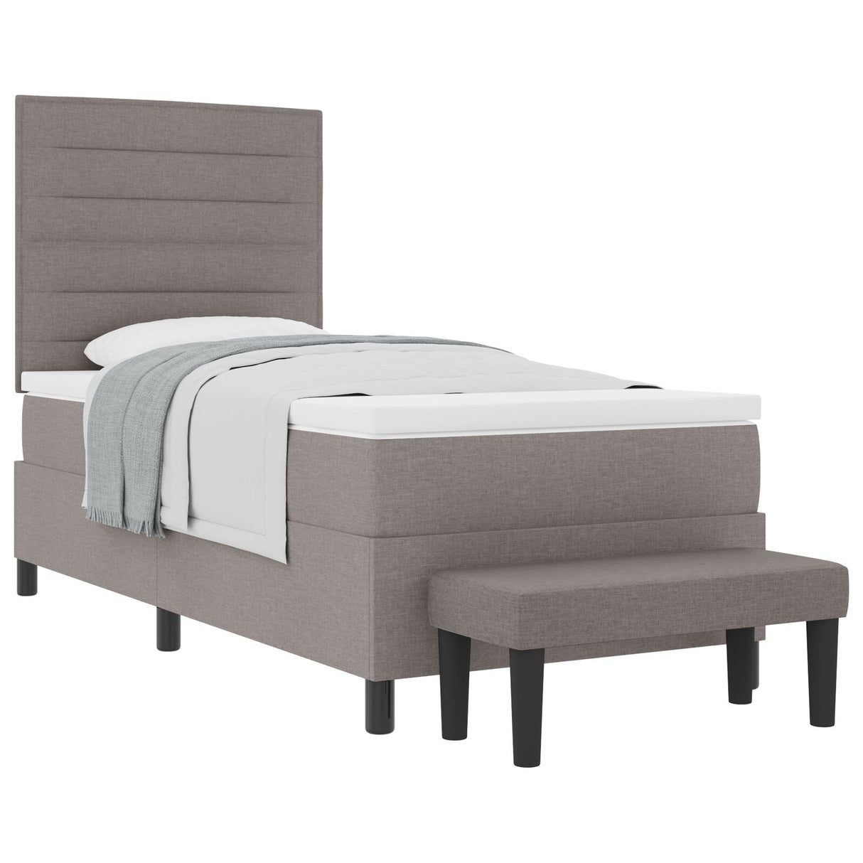 Boxspring Bed met Matras & Bank Taupe 90x190 cm Stof