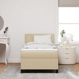 Boxspring Bed met Matras Lichtgroen Grijs Eenpersoons Corduroy Stof