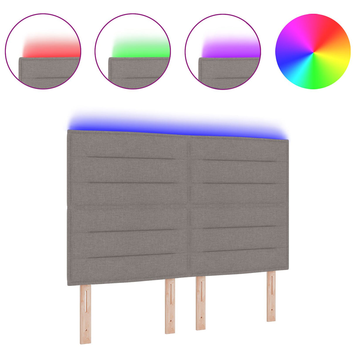 LED Hoofdbord Lijnen Ontwerp Taupe 80 cm Stof