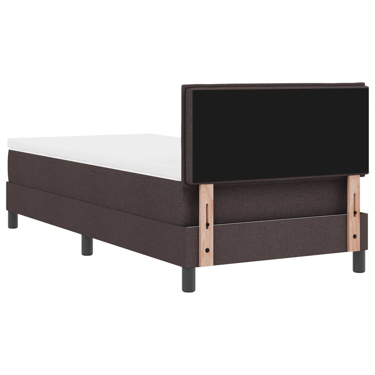 Bedframe met Matras Donkerbruin, Wit Stof 90 x 190 cm Bedframe