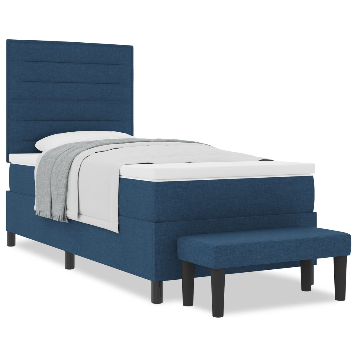 Boxspringbed met Matras & Bank Blauw 90x190 cm Stof