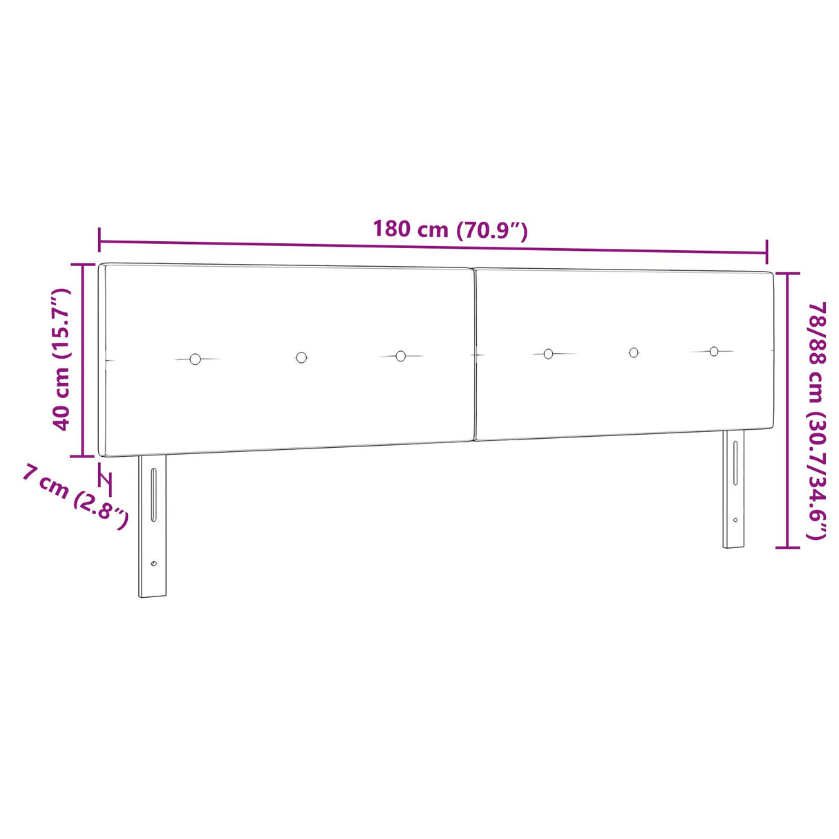 LED Hoofdbord Geplooid Zwart 90 cm Stof