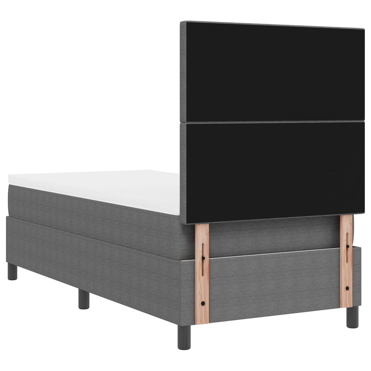 Boxspring Bed met Matras Lichtgrijs 80x200 cm Ribstof