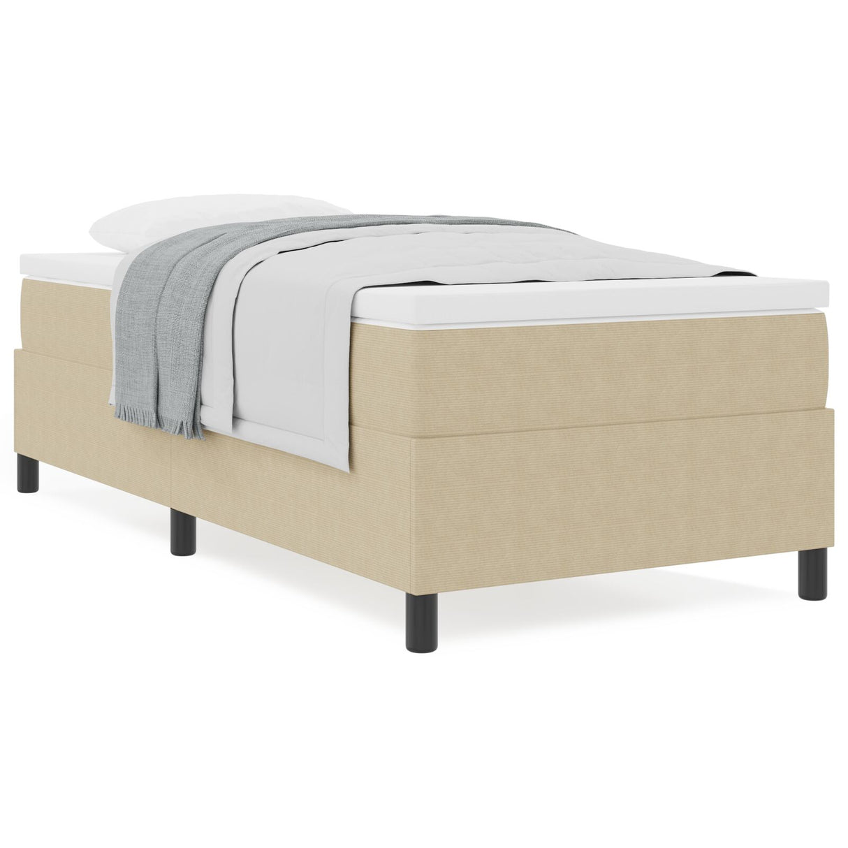 Boxspringbed met Matras Lichtgroen Grijs 80x200 cm Linnen Stof