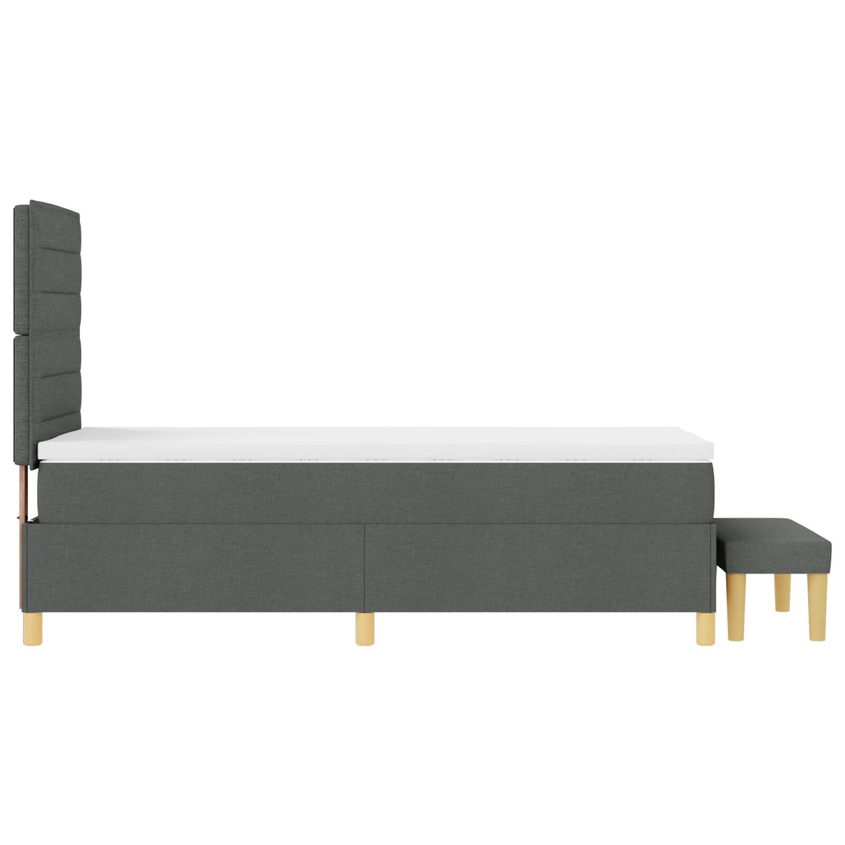Boxspringbed met Matras & Bank Donkergrijs 80x200 cm Stof