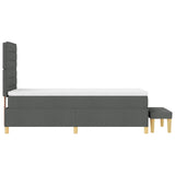 Boxspringbed met Matras & Bank Donkergrijs 80x200 cm Stof