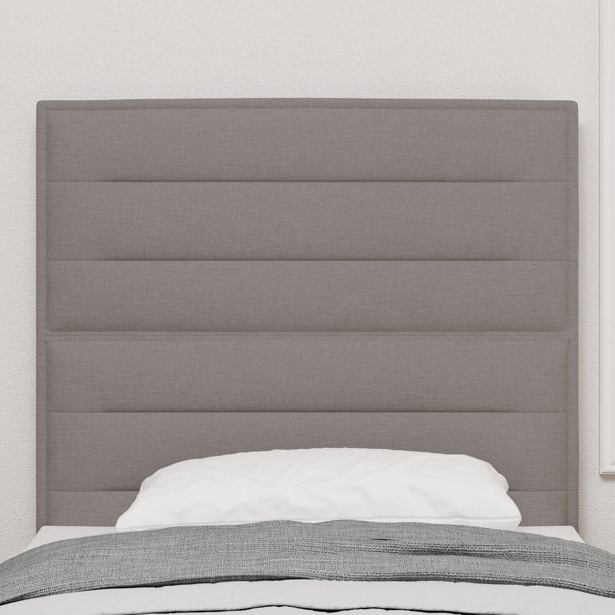 Hoofdbord Taupe Stof 80 cm Rechthoekig Modern Gevoerd