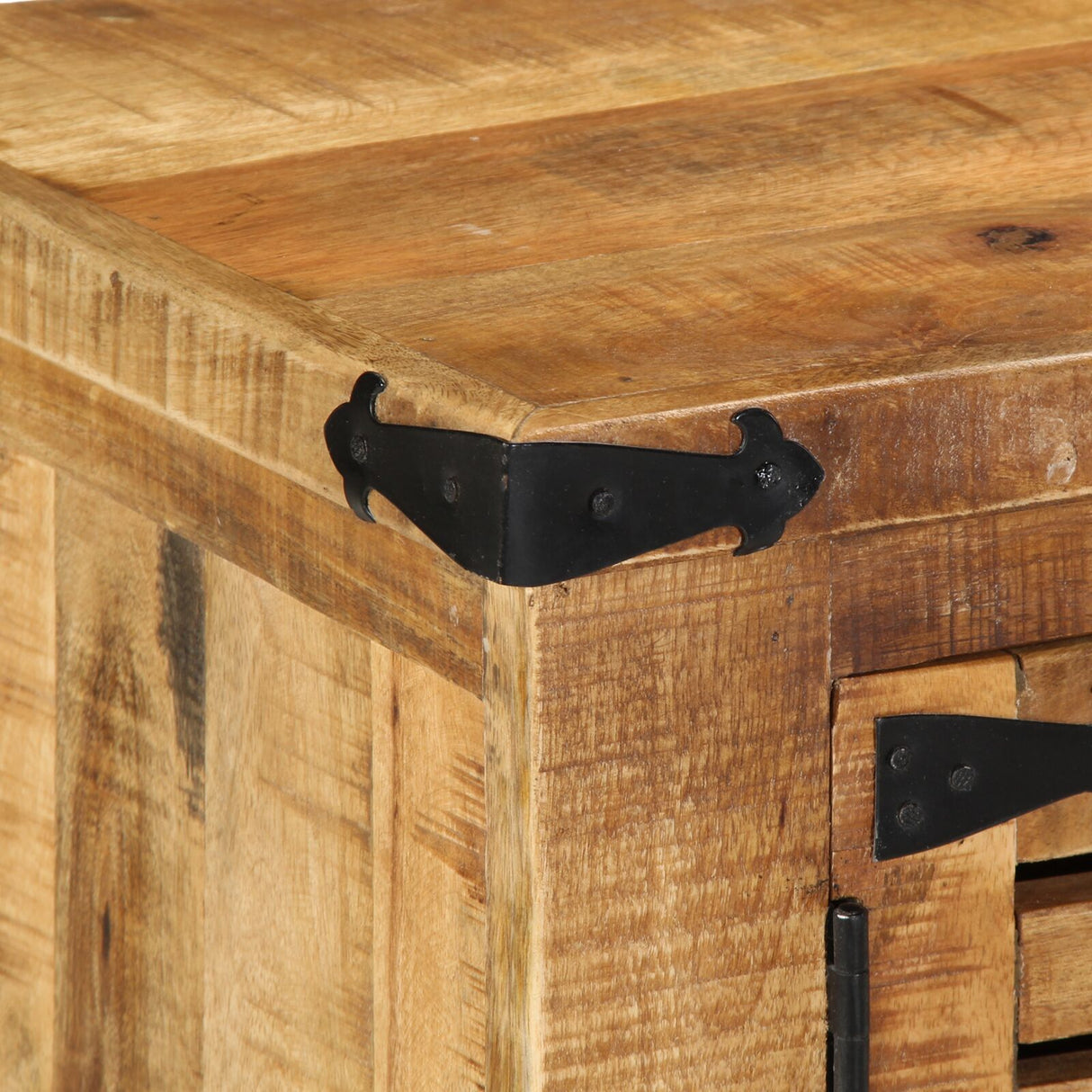 Schoenbank 110x38x45 cm Massief Hout Ruw Mango