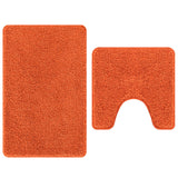 2-delige Badmat Set Oranje Polypropeen Antislip