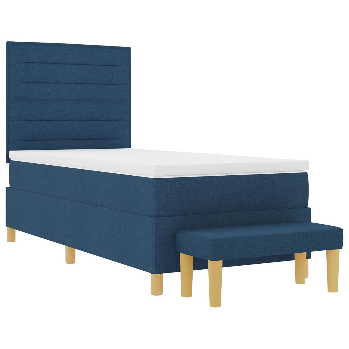 Boxspringbed met Matras & Bank Blauw 80x200 cm Stof