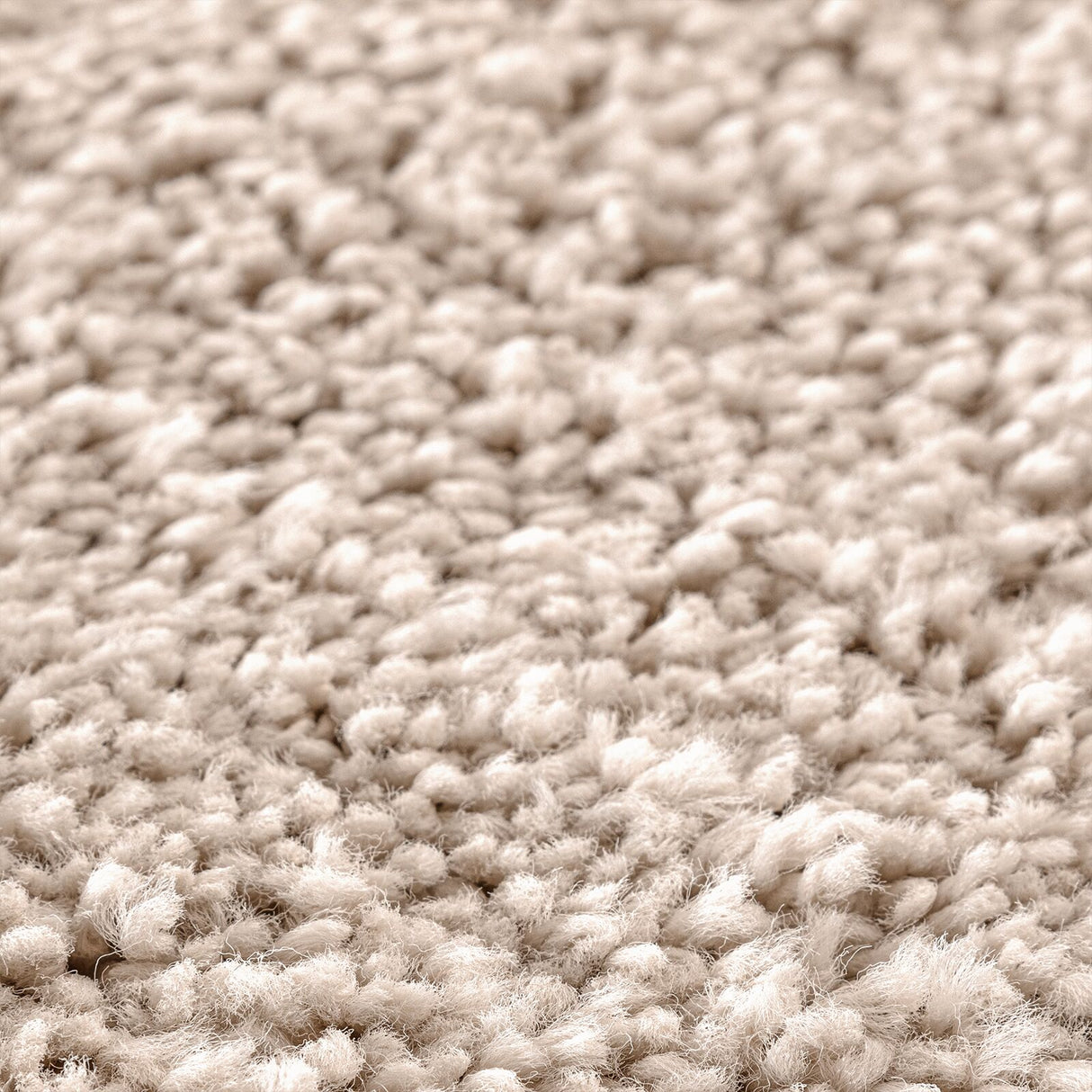 Shaggy Tapijt met Latex Achterkant Crème ø90 cm