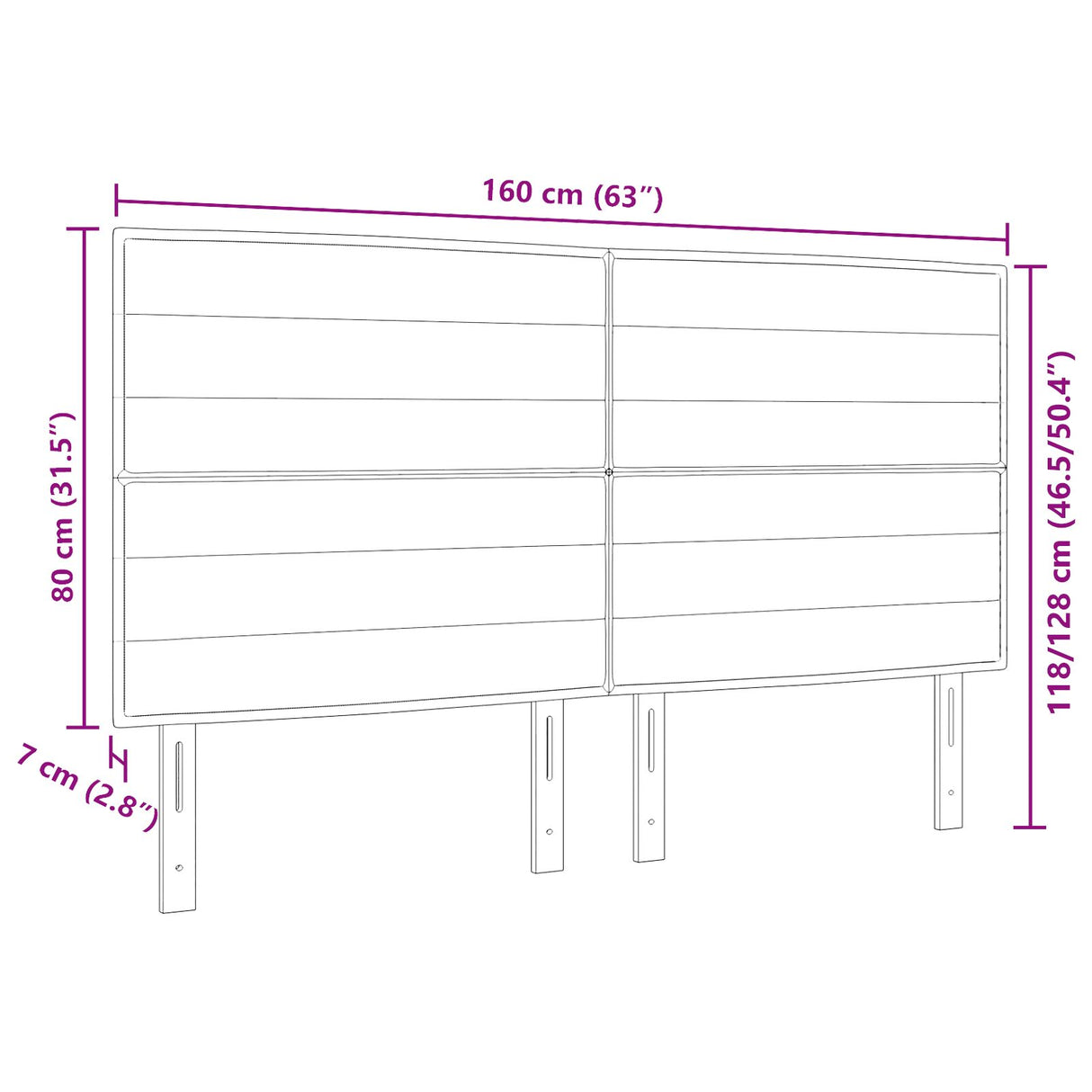 LED Hoofdbord Lijnen Ontwerp Taupe 80 cm Stof