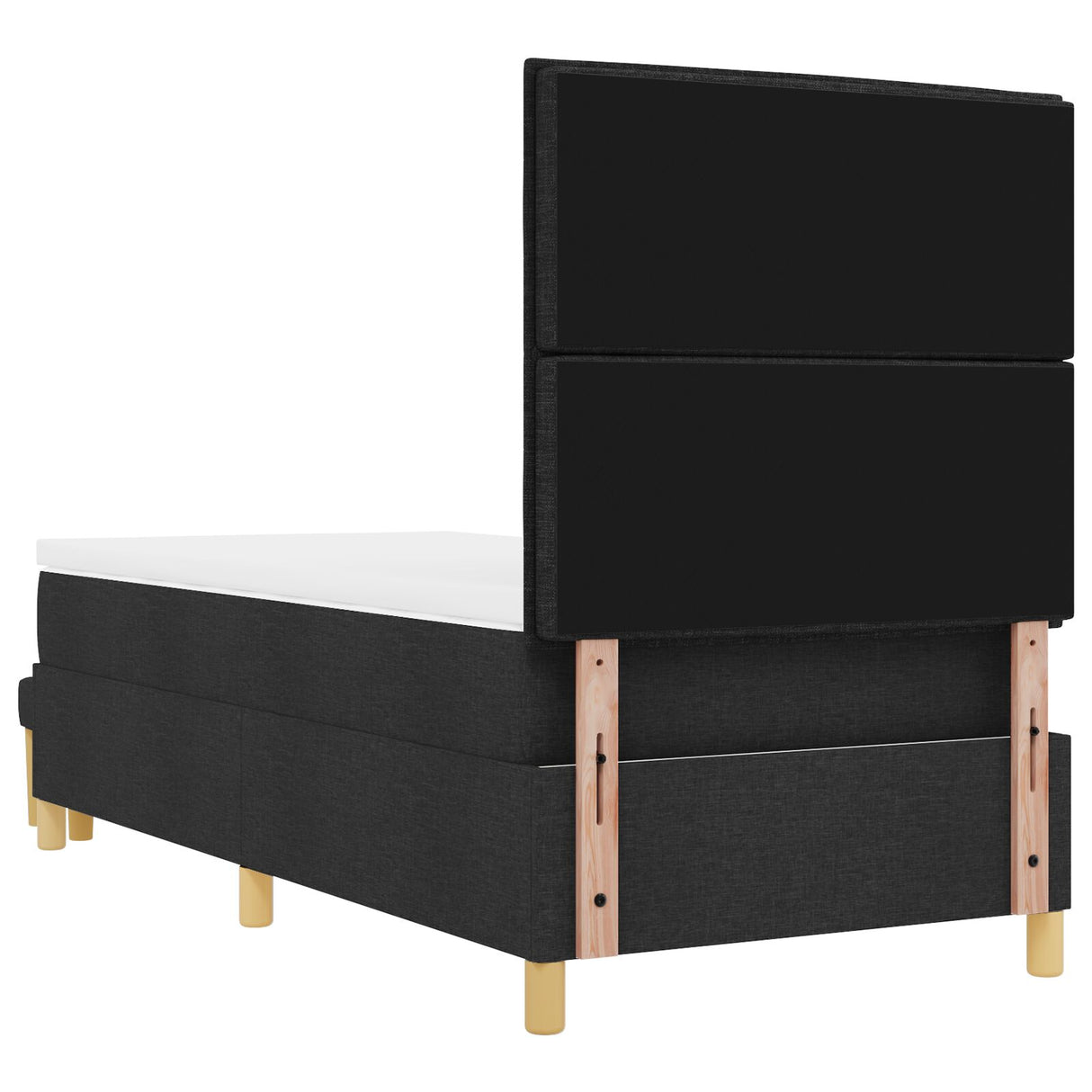 Bedframe met Matras Set van 2 Zwart Stof 90 x 190 cm Bedframe