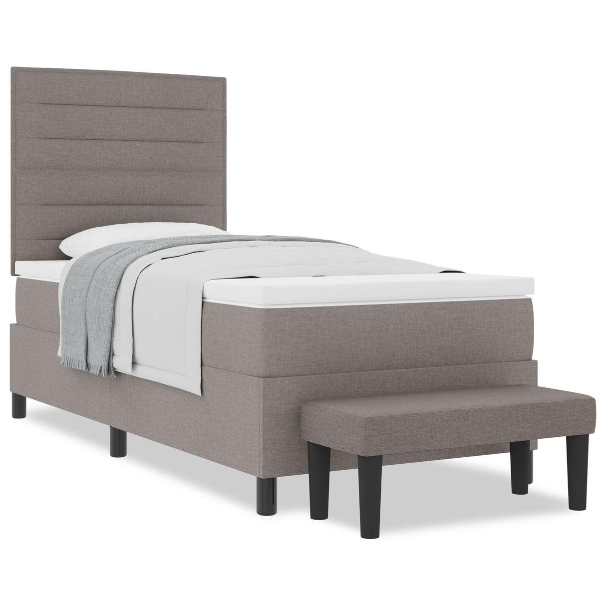 Boxspring Bed met Matras & Bank Taupe 90x190 cm Stof