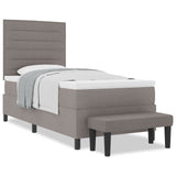 Boxspring Bed met Matras & Bank Taupe 90x190 cm Stof