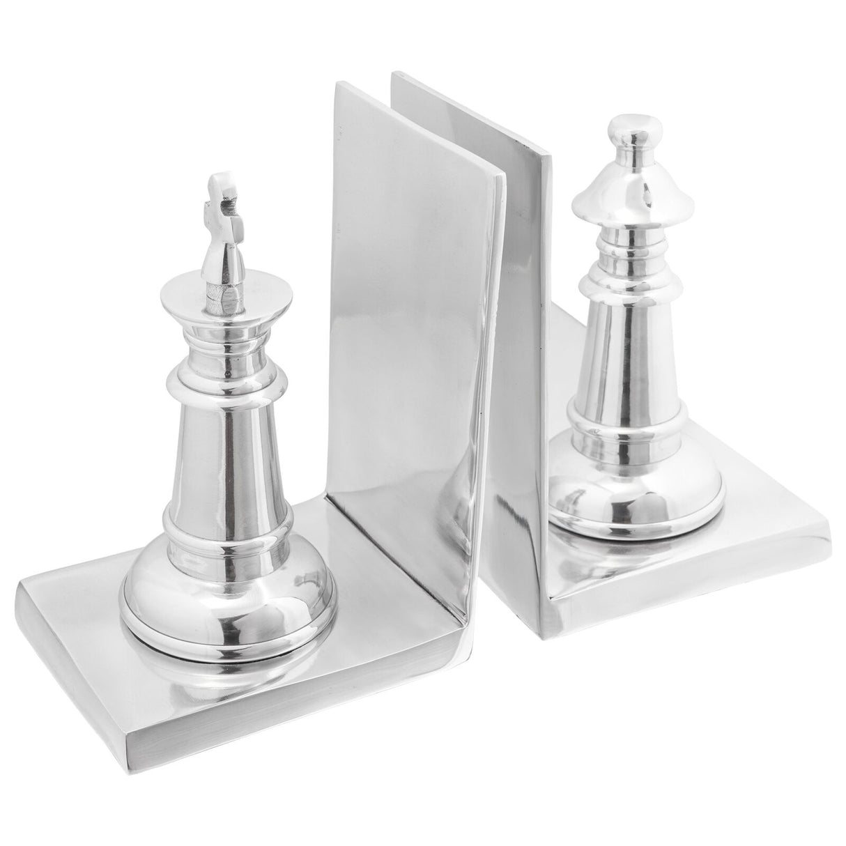 Boekensteunen 2 stuks Zilver 11x12x19,5 cm Aluminium Schaak