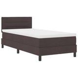 Bedframe met Matras Donkerbruin, Wit Stof 90 x 190 cm Bedframe