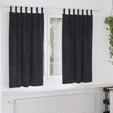 Blackout Gordijnen met Hanglussen 2 stuks Zwart Fluweel