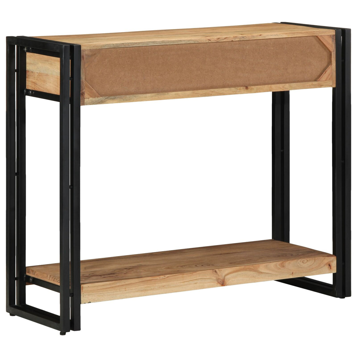 Consoletafel Zwart 90x33x75 cm Massief Acaciahout en Metaal