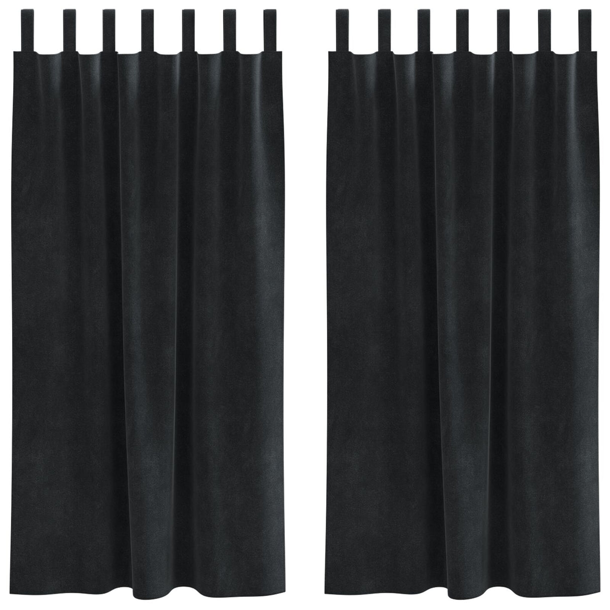 Blackout Gordijnen met Hanglussen 2 stuks Zwart Fluweel