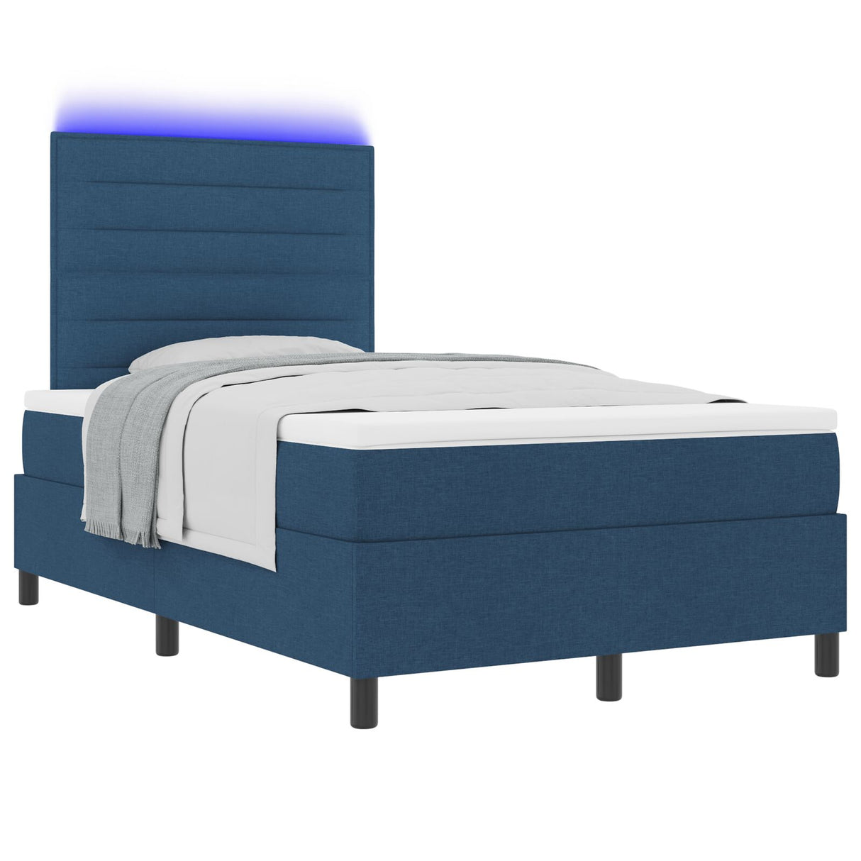 Boxspringbed met matras & LED blauw 120x190 cm Stof