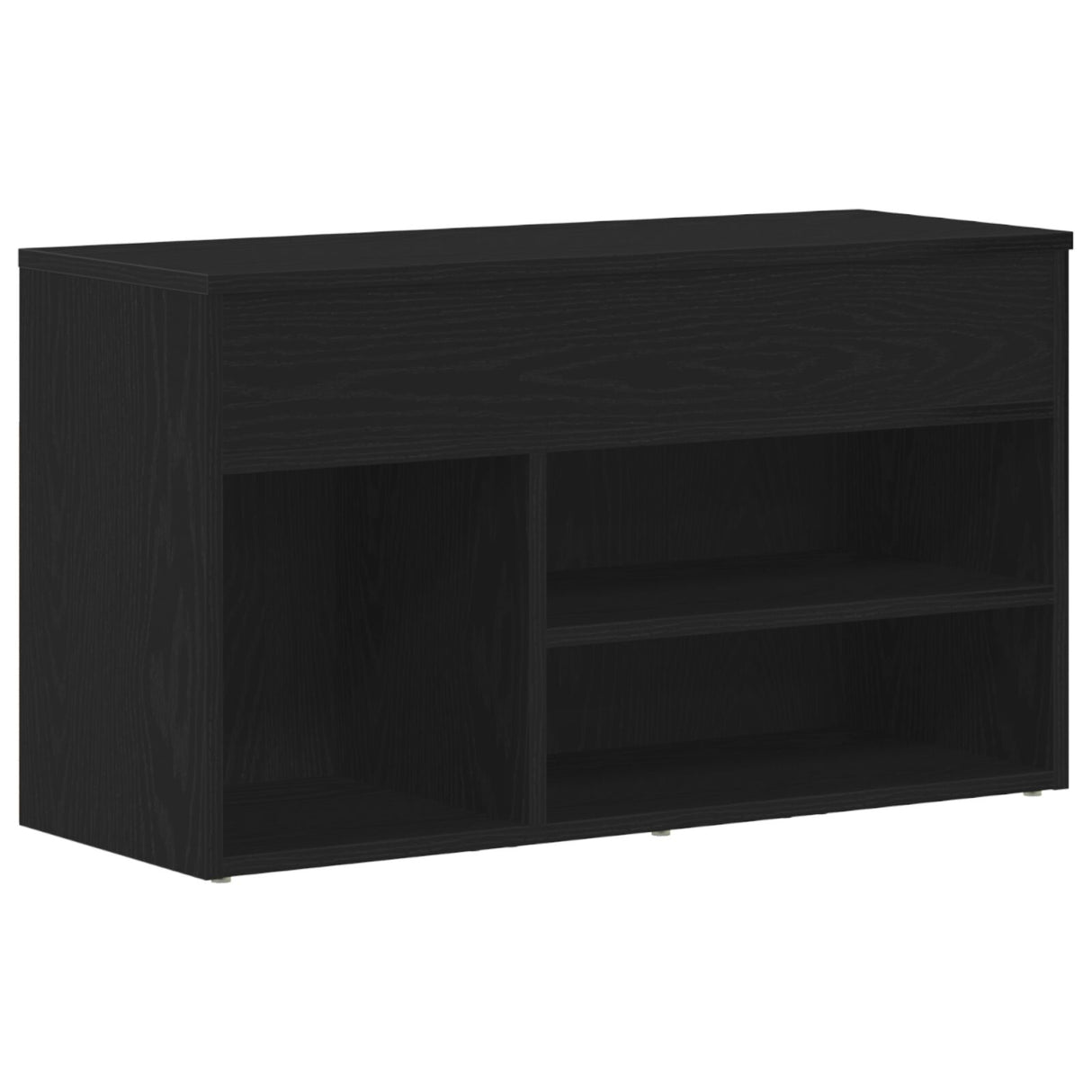 Bankje Zwart Eiken 60x30x45 cm Geengineerd Hout