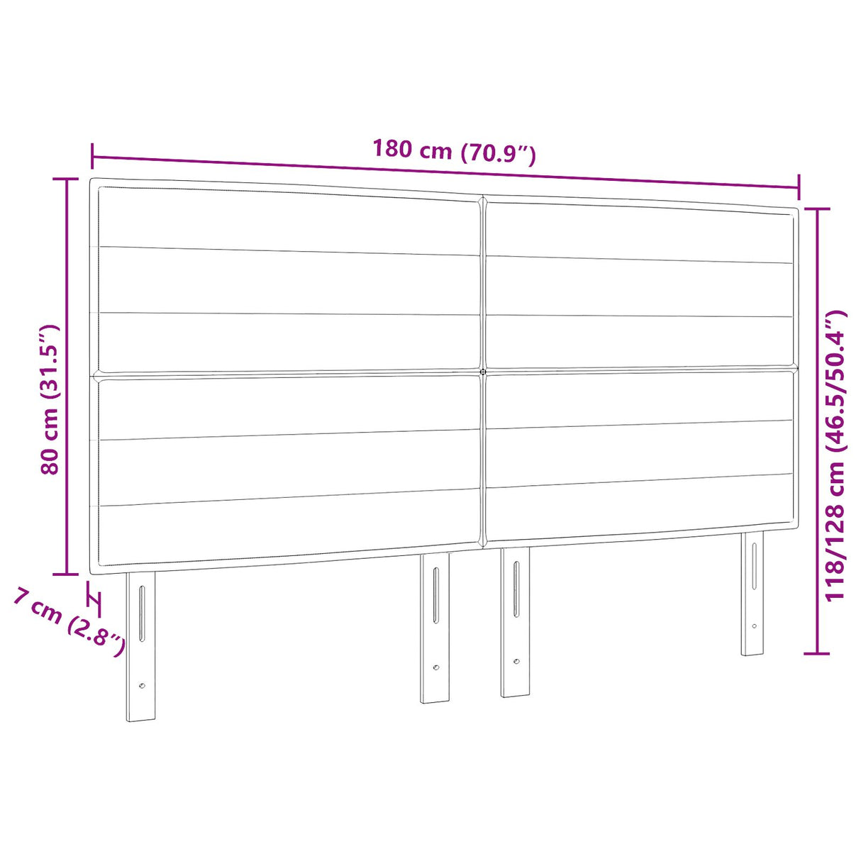LED Hoofdbord Lijnen Ontwerp Lichtgrijs 90 cm Stof