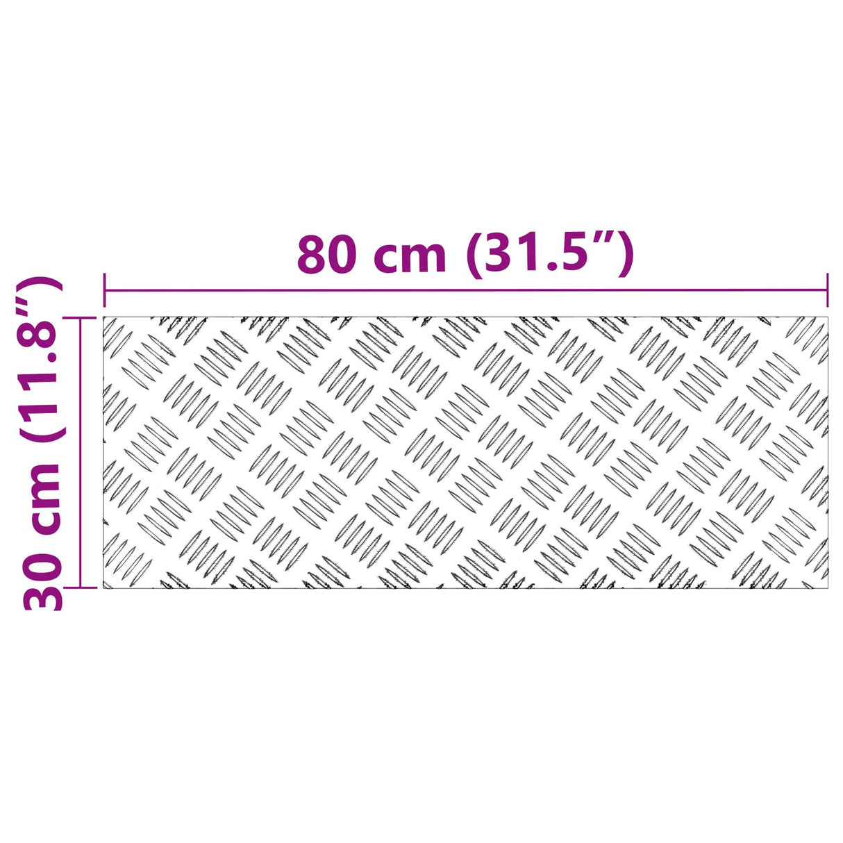 Aluminium Checker Platen 4 st Anti-slip 80x30 cm