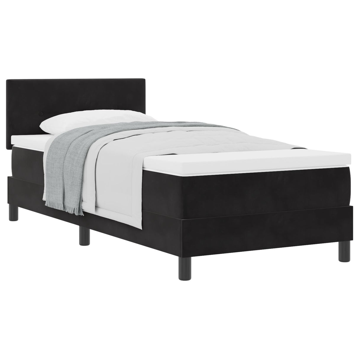 Boxspring Bed met Matras Zwart 80x200 cm Fluweel