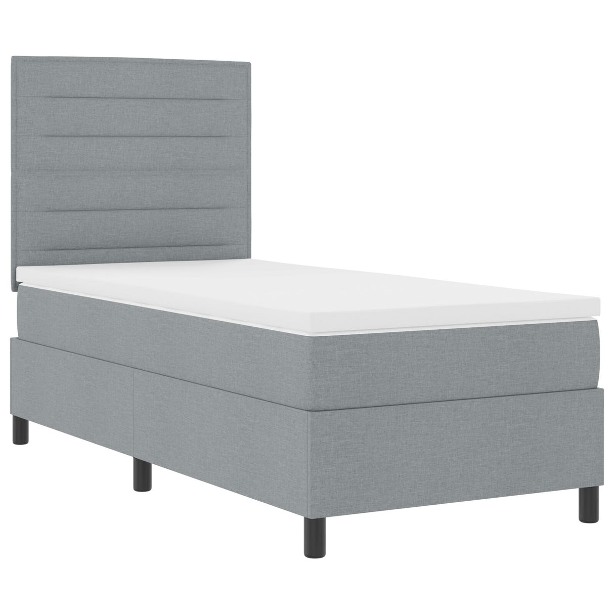 Boxspringbed met Matras Lichtgrijs 80x200 cm Stof