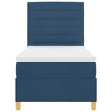 Boxspringbed met matras Blauw Eenpersoons Stof