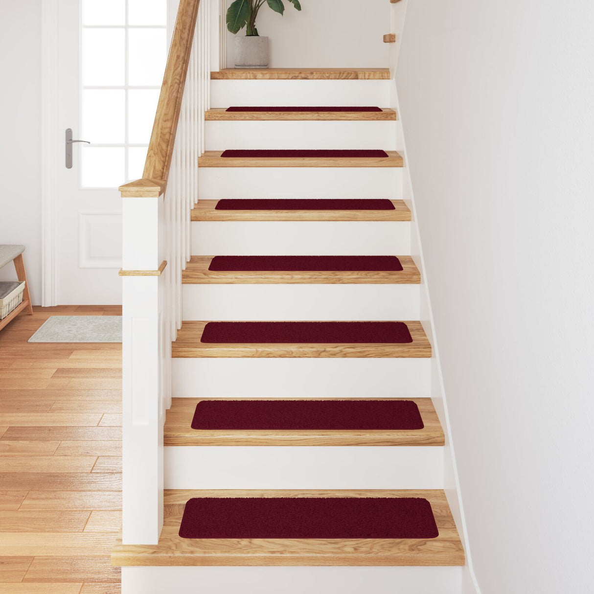 Trapmatten met latex achterkant Bordeaux 20x75 cm