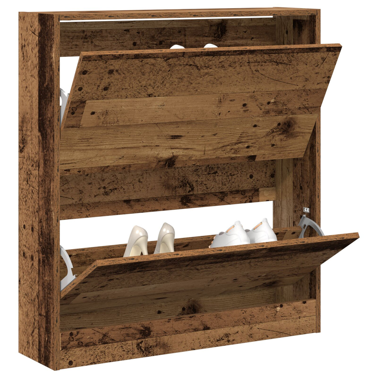 Schoenenkast met Flip Lade Oude Hout 80x21x87,5 cm