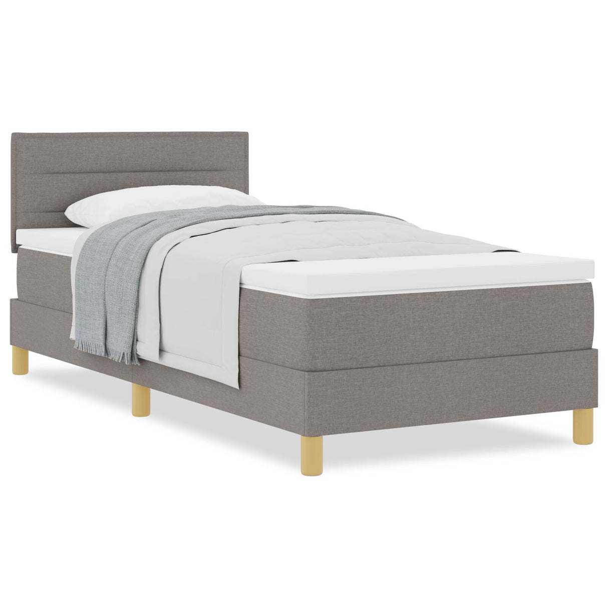Boxspring Bed met Matras Taupe 90x190 cm Stof