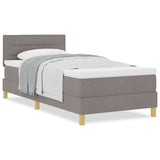 Boxspring Bed met Matras Taupe 90x190 cm Stof