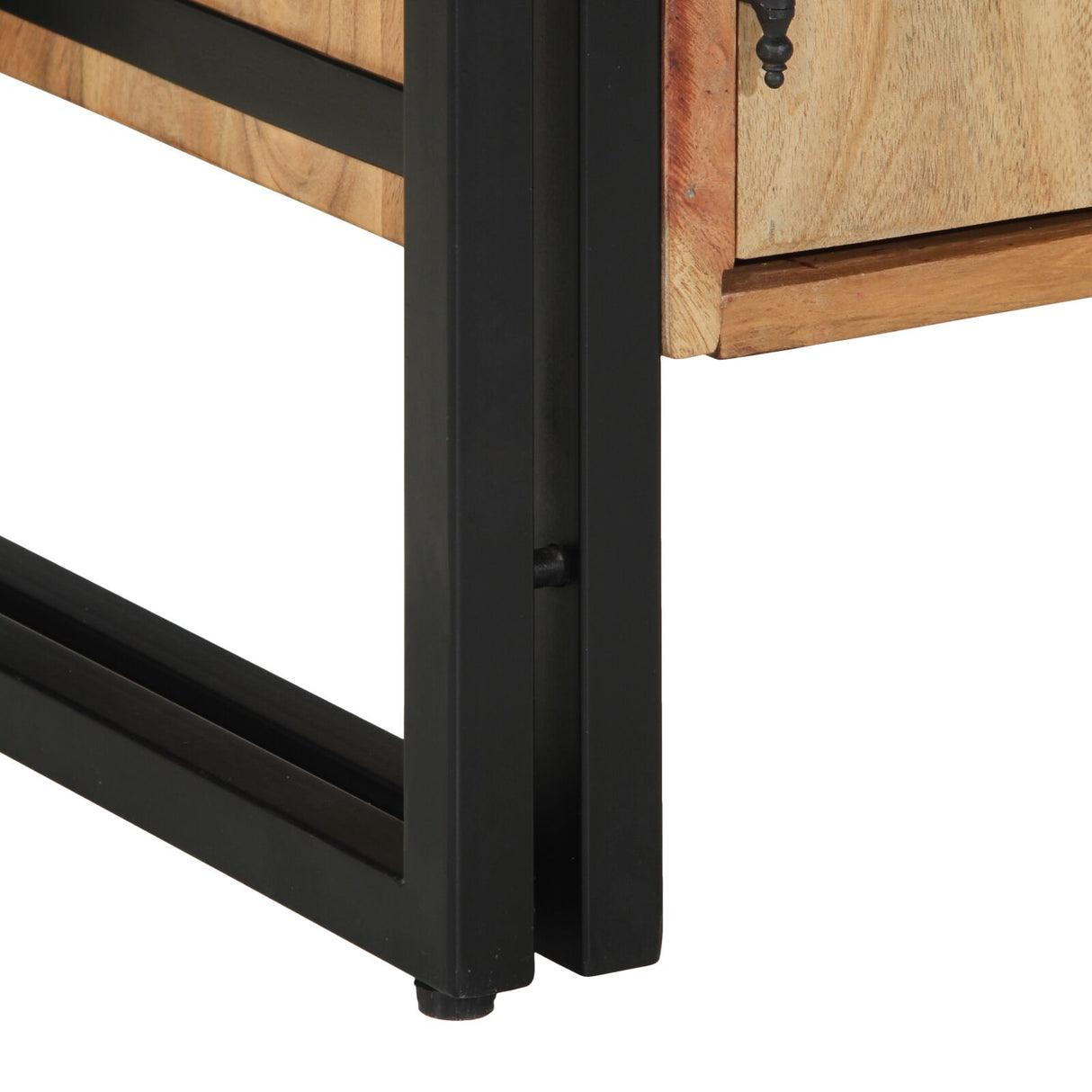 Schoenenkast Zwart 30x30x40 cm Massief Acaciahout en Staal