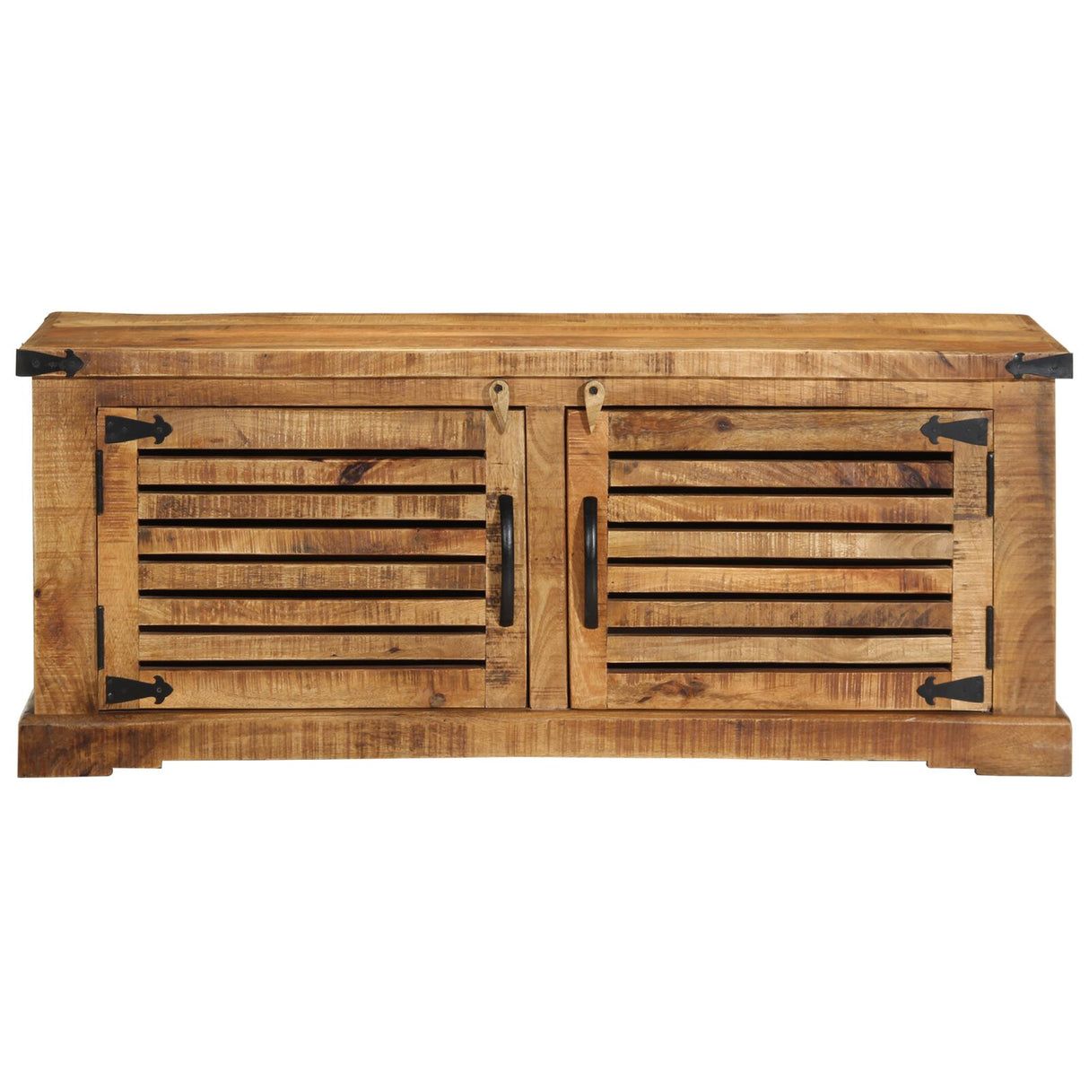 Schoenbank 110x38x45 cm Massief Hout Ruw Mango