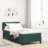 Boxspringbed met Matras Donkergroen 90x190 cm Fluweel
