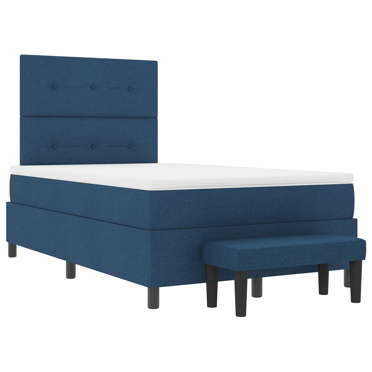 Boxspringbed met Matras & Bank Blauw 120x190 cm Stof